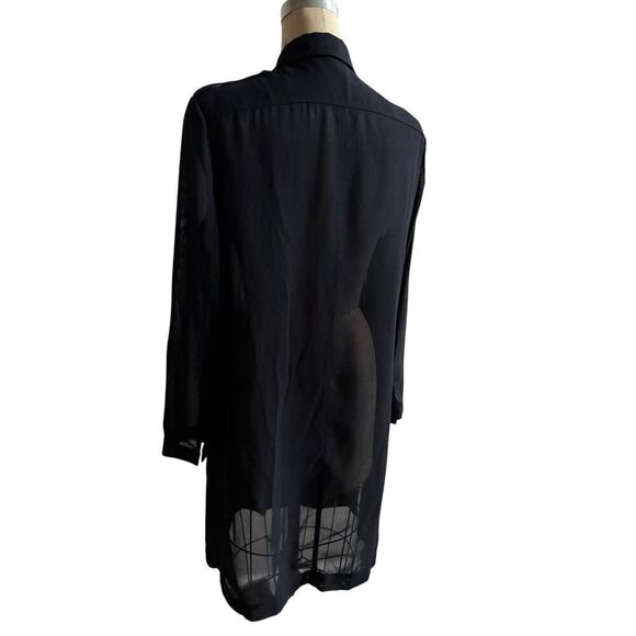 Planet Women's Size 12 Button Front Long Side‎ Slit Tunic Top Black EUC Designer - Picture 4 of 7